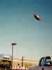 giant 20 ft. long football shape helium balloon shown in the air